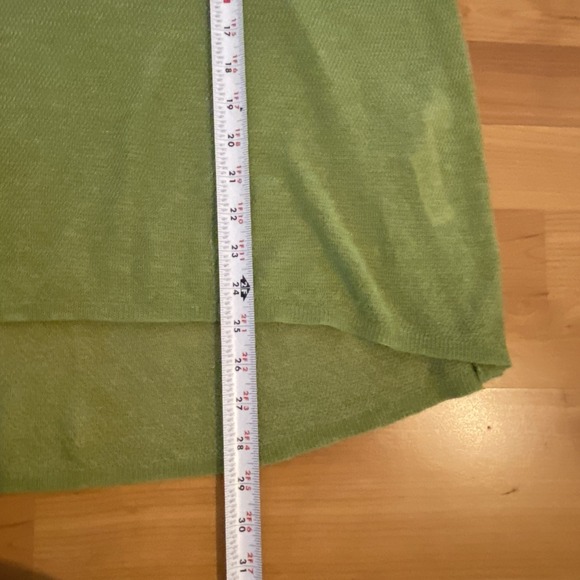 Chicos‎ Womens Sweater Size 2 / L High Low Hem Open Knit Green Lightweight - Picture 10 of 10
